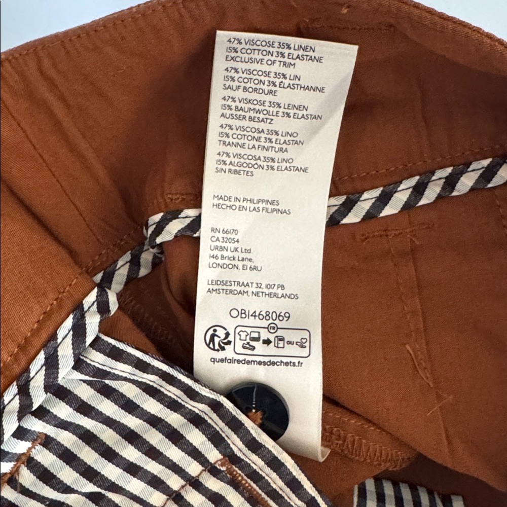 Anthropologie Maeve The Naomi Wide Leg Flare Bronze Brownish Orange Pants size 4 - Picture 9 of 10